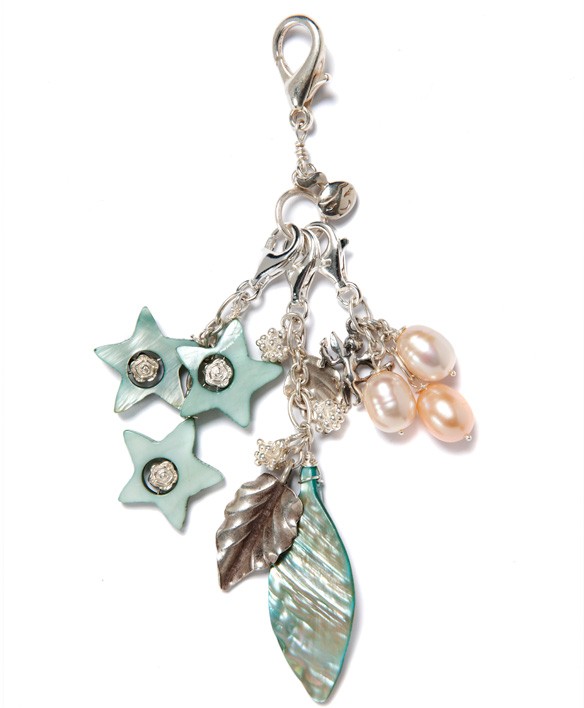 Green Leaf and Stars Charm