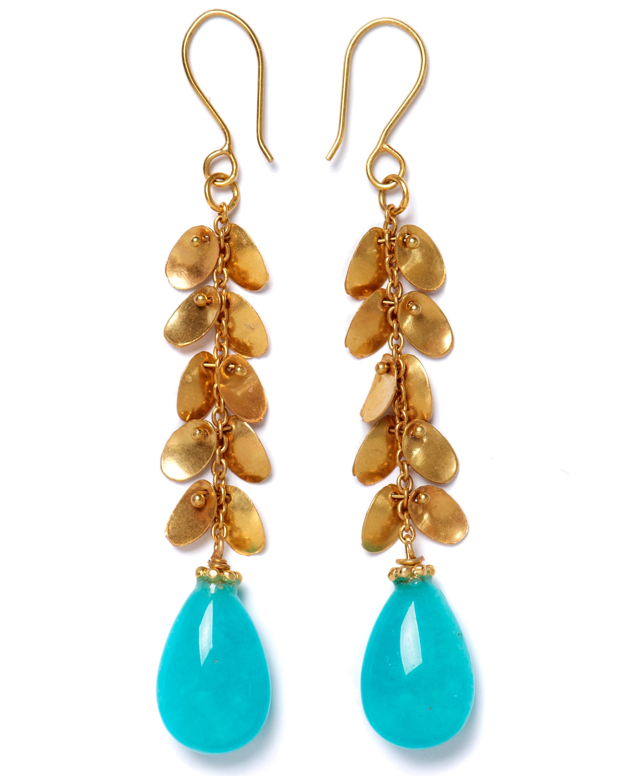 Golden Leaves & Amazonite Drops