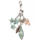 Green Leaf and Stars Charm