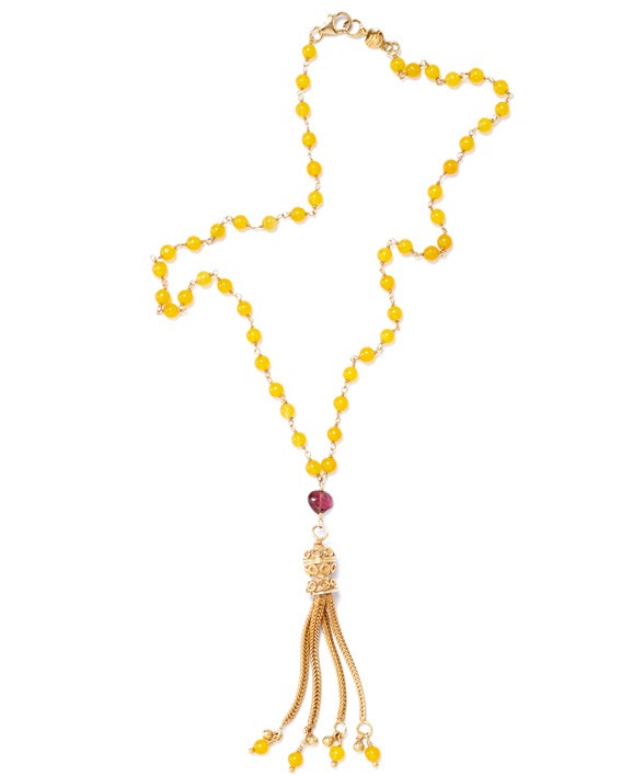 Tassel on yellow chain