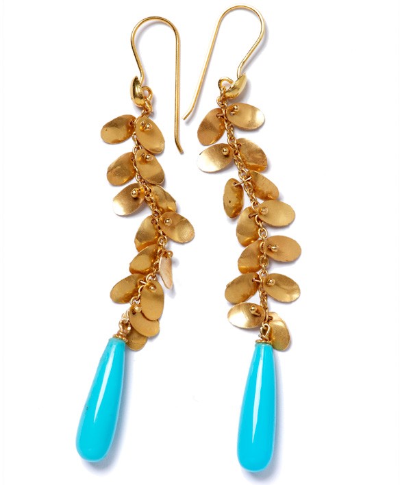 Golden Leaves & Turquoise Drops