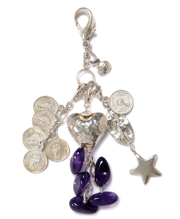Lilac Nuggets and Coins Charm