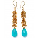 Golden Leaves & Amazonite Drops